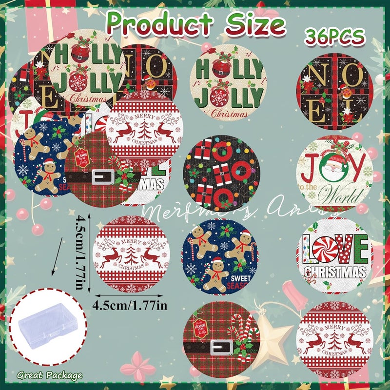 Fyeoxle 36PCS Edible Noel Cupcake Toppers Wafer Paper Merry Christmas HoHoHo Cupcake Picks for Christmas Theme New Year Party Baby Shower Birthday Supplies - Image 2